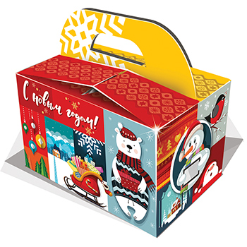 Мозайка - сладкий новогодний подарок в упаковке из картона.