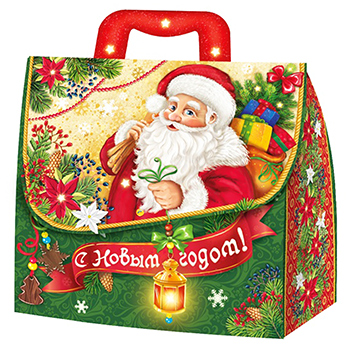 Портфель - сладкий новогодний подарок в упаковке из картона.