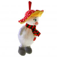 Снеговик в шапке - новогодняя упаковка из текстиля